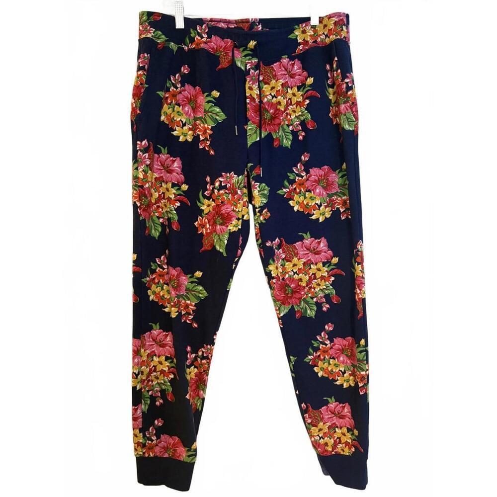 Polo Ralph Lauren Men's Floral Tropical Fleece Joggers Navy Blue Large